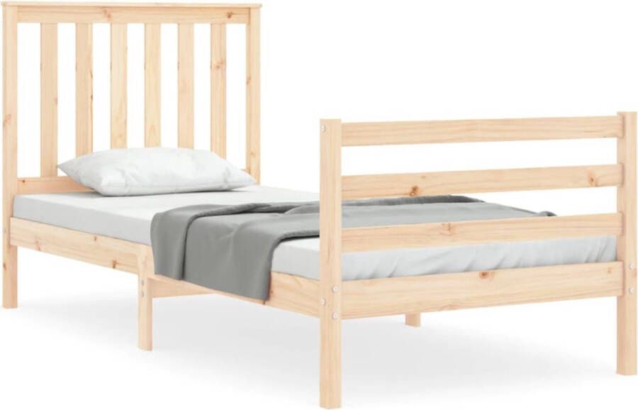 VidaXL -Bedframe-met-hoofdbord-massief-hout-90x200-cm