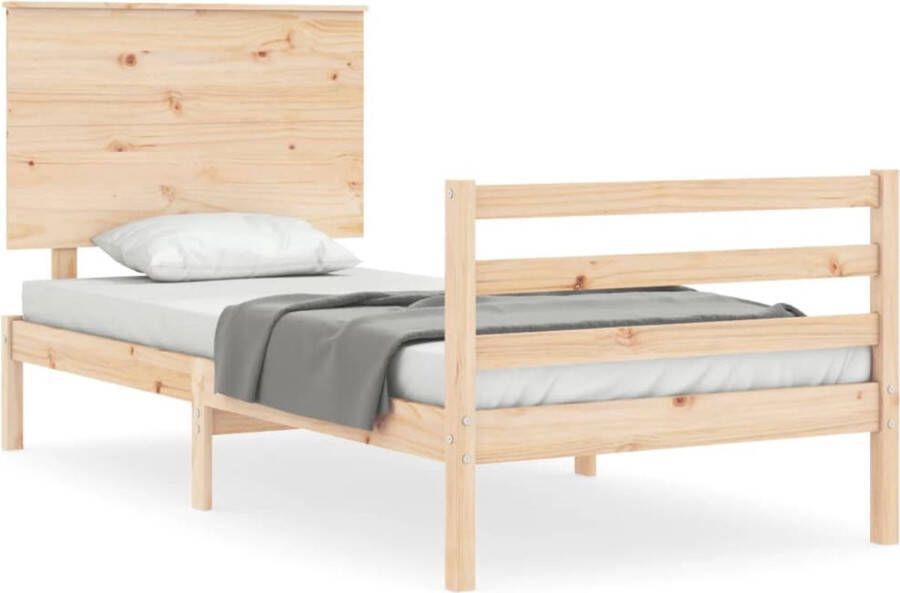 VidaXL -Bedframe-met-hoofdbord-massief-hout-90x200-cm