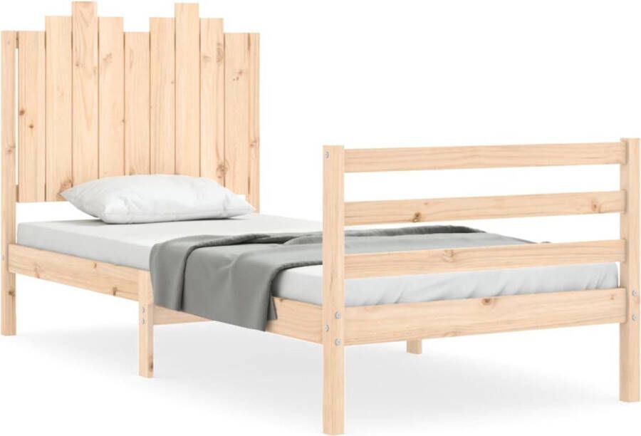 VidaXL -Bedframe-met-hoofdbord-massief-hout-90x200-cm - Foto 2