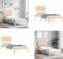 VidaXL Bedframe met hoofdbord massief hout 90x200 cm Bedframe Bedframes Bed Eenpersoonsbed - Thumbnail 4