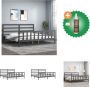 VidaXL Bedframe Massief grenenhout Grijs 205.5 x 185.5 x 100 cm (L x B x H) 180 x 200 cm matras Montage vereist Bed Inclusief Houtreiniger en verfrisser - Thumbnail 2