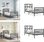 VidaXL Bedframe met hoofdbord massief hout grijs 90x200 cm Bedframe Bedframes Bed Eenpersoonsbed - Thumbnail 3