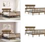 VidaXL Bedframe met hoofdbord massief hout honingbruin 120x200 cm Bedframe Bedframes Bed Tweepersoonsbed - Thumbnail 1