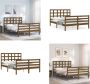 VidaXL Bedframe met hoofdbord massief hout honingbruin 140x200 cm Bedframe Bedframes Bed Tweepersoonsbed - Thumbnail 2