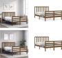 VidaXL Bedframe met hoofdbord massief hout honingbruin 140x200 cm Bedframe Bedframes Bed Tweepersoonsbed - Thumbnail 1