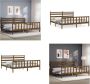 VidaXL Bedframe met hoofdbord massief hout honingbruin 180x200 cm Bedframe Bedframes Bed Tweepersoonsbed - Thumbnail 1