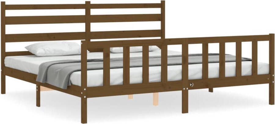 VidaXL Bedframe Massief Hout 200x200 cm Honingbruin Massief Hout Bed Frame Grenenhouten Bed Honigbruin Bed Tweepersoons Bed Boxspring Bed Slaapcomfort - Foto 2