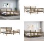 VidaXL Bedframe met hoofdbord massief hout honingbruin 200x200 cm Bedframe Bedframes Bed Tweepersoonsbed - Thumbnail 2