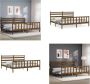 VidaXL Bedframe met hoofdbord massief hout honingbruin 200x200 cm Bedframe Bedframes Bed Tweepersoonsbed - Thumbnail 3