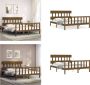 VidaXL Bedframe met hoofdbord massief hout honingbruin 5FT King Size Bedframe Bedframes Bed Tweepersoonsbed - Thumbnail 1