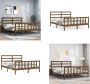 VidaXL Bedframe met hoofdbord massief hout honingbruin 5FT King Size Bedframe Bedframes Bed Tweepersoonsbed - Thumbnail 2