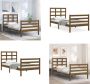 VidaXL Bedframe met hoofdbord massief hout honingbruin 90x200 cm Bedframe Bedframes Bed Eenpersoonsbed - Thumbnail 2