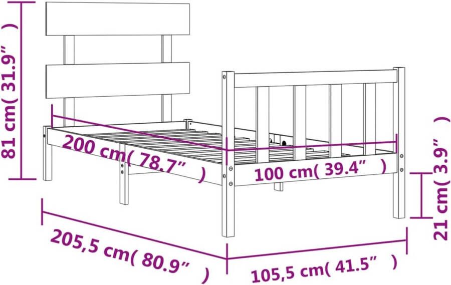 VIDAXL Bedframe zonder matras massief grenenhout wit 140x200 cm - Foto 2