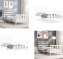 VidaXL Bedframe met hoofdbord massief hout wit 100x200 cm Bedframe Bedframes Bed Eenpersoonsbed - Thumbnail 4