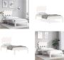VidaXL Bedframe met hoofdbord massief hout wit 90x200 cm Bedframe Bedframes Bed Eenpersoonsbed - Thumbnail 3