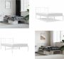 VidaXL Bedframe met hoofdbord metaal wit 100x200 cm Bedframe Bedframes Eenpersoonsbed Bed - Thumbnail 2