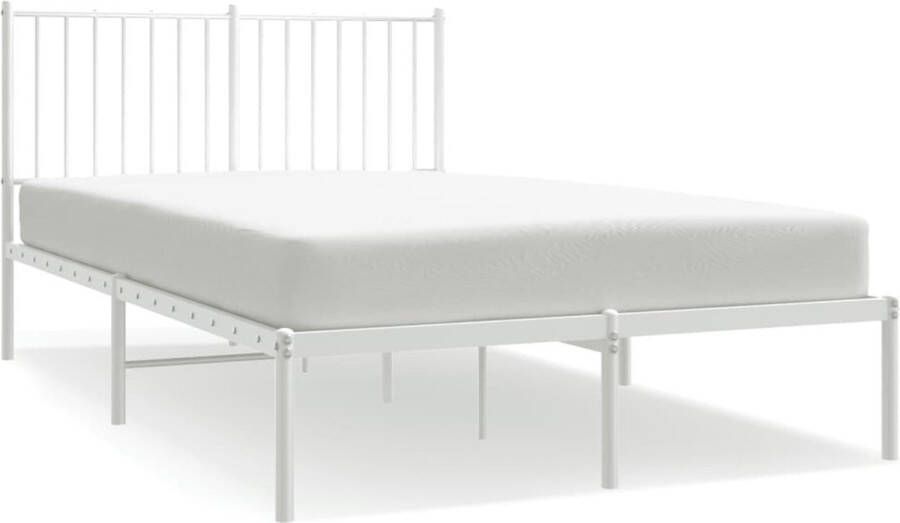 VidaXL Bedframe met hoofdbord staal wit 196x126x90 5 cm - Foto 3