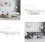 VidaXL Bedframe met hoofdbord metaal wit 135x190 cm Bedframe Bedframes Tweepersoonsbed Bed - Thumbnail 1