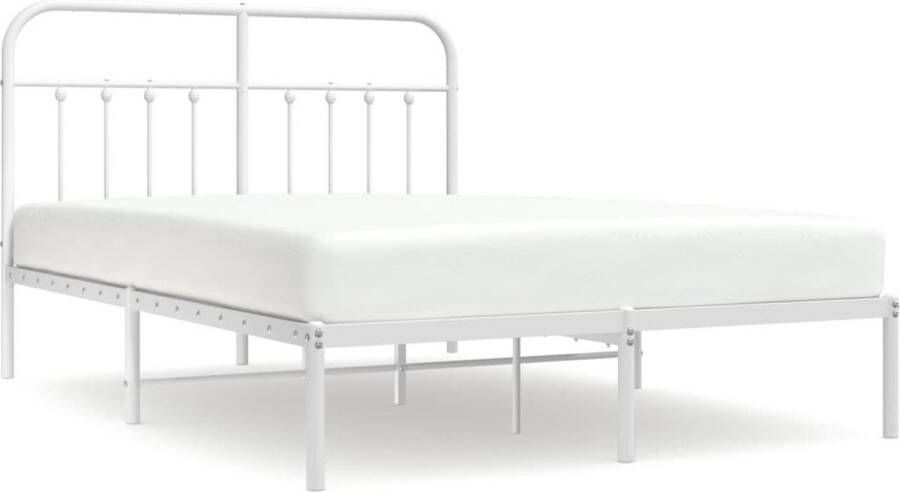 VidaXL Bedframe met hoofdeinde staal wit 208x158x90 5 cm - Foto 16