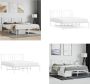 VidaXL Bedframe met hoofdbord metaal wit 150x200 cm Bedframe Bedframes Tweepersoonsbed Bed - Thumbnail 1