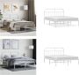 VidaXL Bedframe met hoofdbord metaal wit 150x200 cm Bedframe Bedframes Tweepersoonsbed Bed - Thumbnail 2