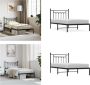 VidaXL Bedframe met hoofdbord metaal zwart 100x190 cm Bedframe Bedframes Eenpersoonsbed Bed - Thumbnail 2