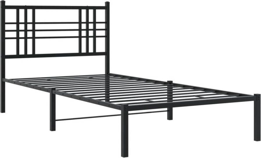 VidaXL -Bedframe-met-hoofdbord-metaal-zwart-100x200-cm