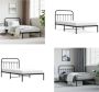 VidaXL Bedframe met hoofdbord metaal zwart 100x200 cm Bedframe Bedframes Eenpersoonsbed Bed - Thumbnail 1