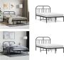 VidaXL Bedframe met hoofdbord metaal zwart 120x190 cm Bedframe Bedframes Tweepersoonsbed Bed - Thumbnail 1