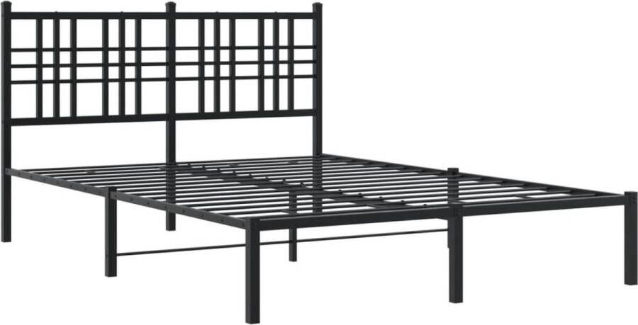 VidaXL -Bedframe-met-hoofdbord-metaal-zwart-120x200-cm