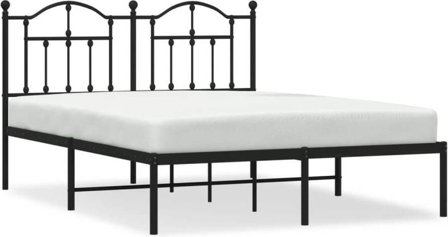 VidaXL -Bedframe-met-hoofdbord-metaal-zwart-135x190-cm - Foto 5