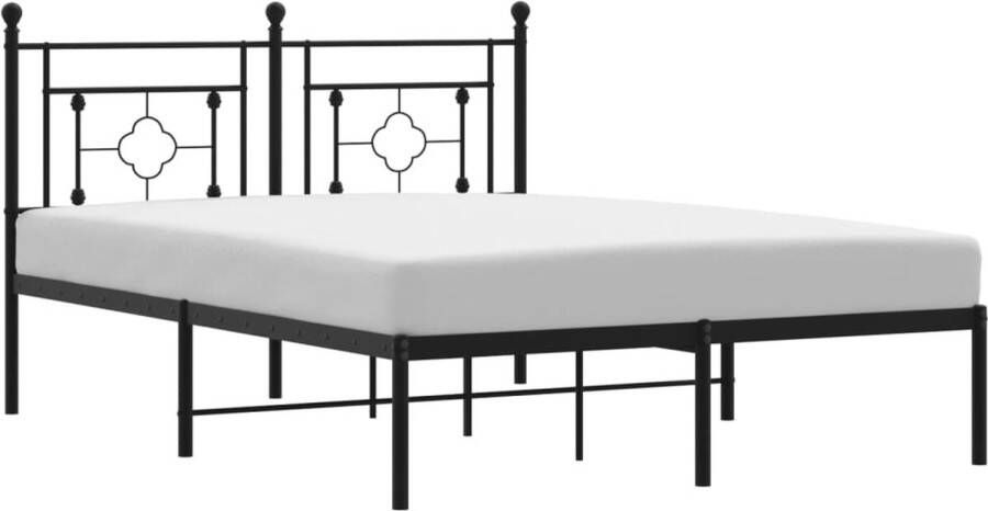VidaXL -Bedframe-met-hoofdbord-metaal-zwart-135x190-cm - Foto 14