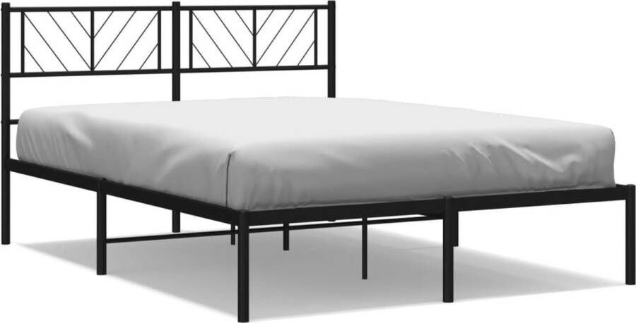 VidaXL Bedframe metaal zwart 120x200 cm stijlvol en stevig Metalen Bedframe Klassiek Bed Zwart Bed 120x200 Boxspring Bed Hoofdbord Bed Staal Bedframe - Foto 2