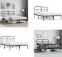 VidaXL Bedframe met hoofdbord metaal zwart 140x190 cm Bedframe Bedframes Tweepersoonsbed Bed - Thumbnail 1