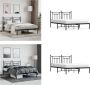 VidaXL Bedframe met hoofdbord metaal zwart 140x190 cm Bedframe Bedframes Tweepersoonsbed Bed - Thumbnail 2