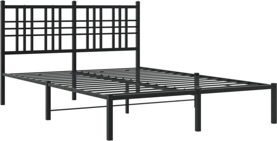 VidaXL -Bedframe-met-hoofdbord-metaal-zwart-140x200-cm