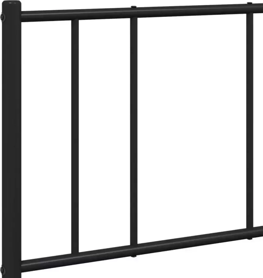 VidaXL Bedframe met hoofdbord metaal zwart 160x200 cm