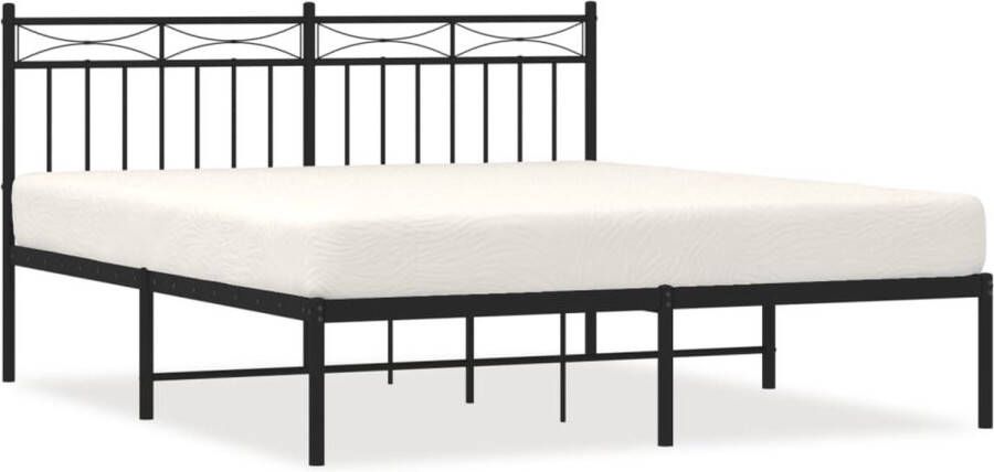 VidaXL -Bedframe-met-hoofdbord-metaal-zwart-160x200-cm - Foto 3