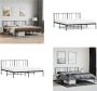 VidaXL Bedframe met hoofdbord metaal zwart 193x203 cm Bedframe Bedframes Tweepersoonsbed Bed - Thumbnail 1