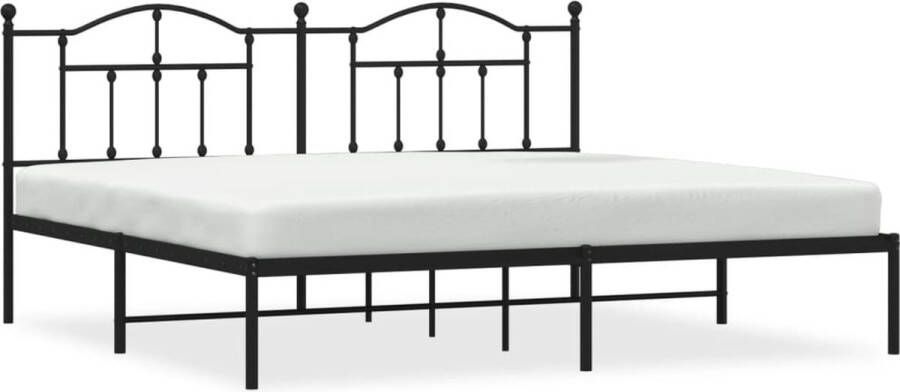 VidaXL -Bedframe-met-hoofdbord-metaal-zwart-200x200-cm - Foto 3