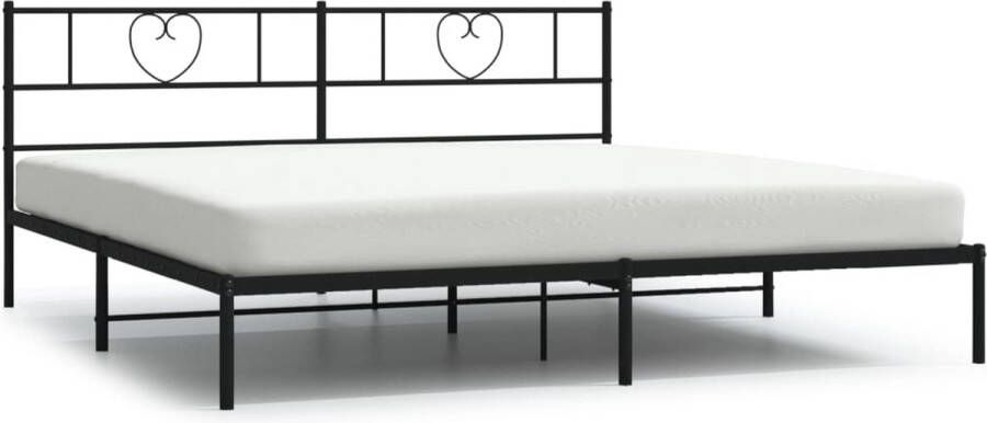 VidaXL -Bedframe-met-hoofdbord-metaal-zwart-200x200-cm - Foto 3