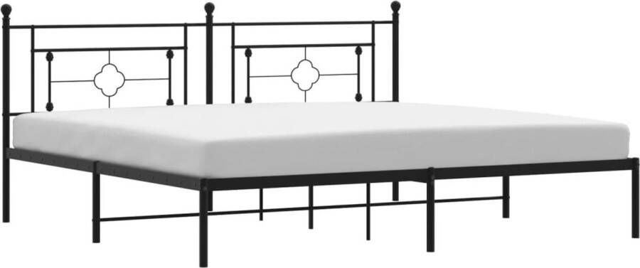 VidaXL -Bedframe-met-hoofdbord-metaal-zwart-200x200-cm - Foto 3