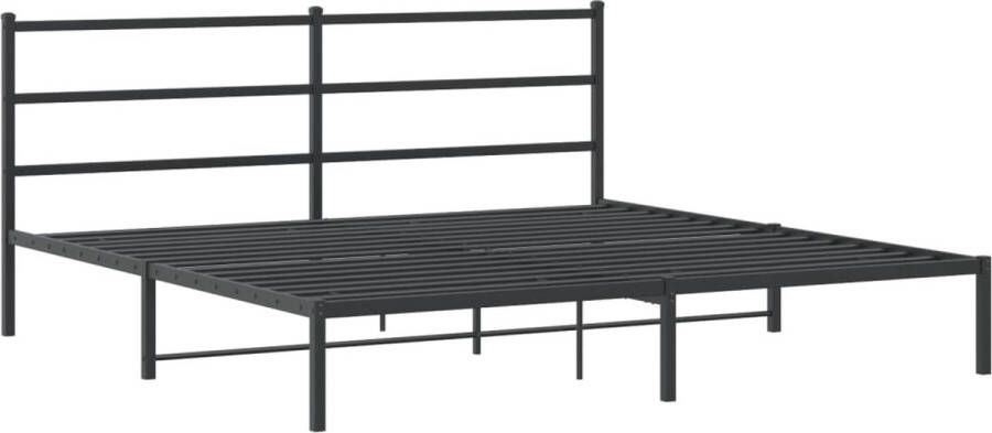 VidaXL -Bedframe-met-hoofdbord-metaal-zwart-200x200-cm - Foto 3