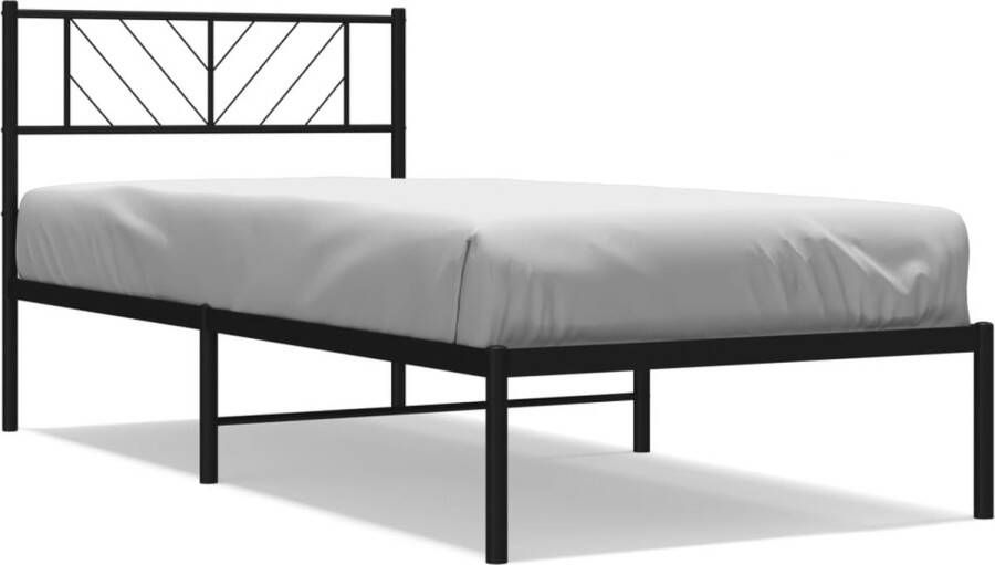 VidaXL Bedframe Metaal Zwart 75x190 cm Metalen Bed Frame Klassiek Bed Frame Zwart Staal Bed Frame Bed Frame 196x80 Boxspring Frame - Foto 2