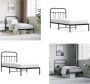 VidaXL Bedframe met hoofdbord metaal zwart 90x200 cm Bedframe Bedframes Eenpersoonsbed Bed - Thumbnail 1