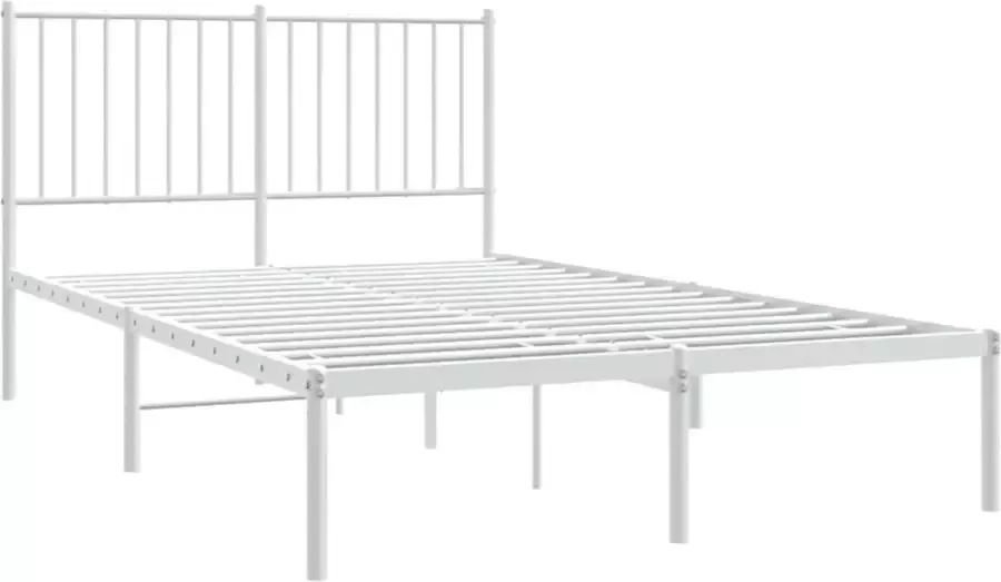 VidaXL Bedframe met hoofdbord staal wit 196x126x90 5 cm - Foto 4