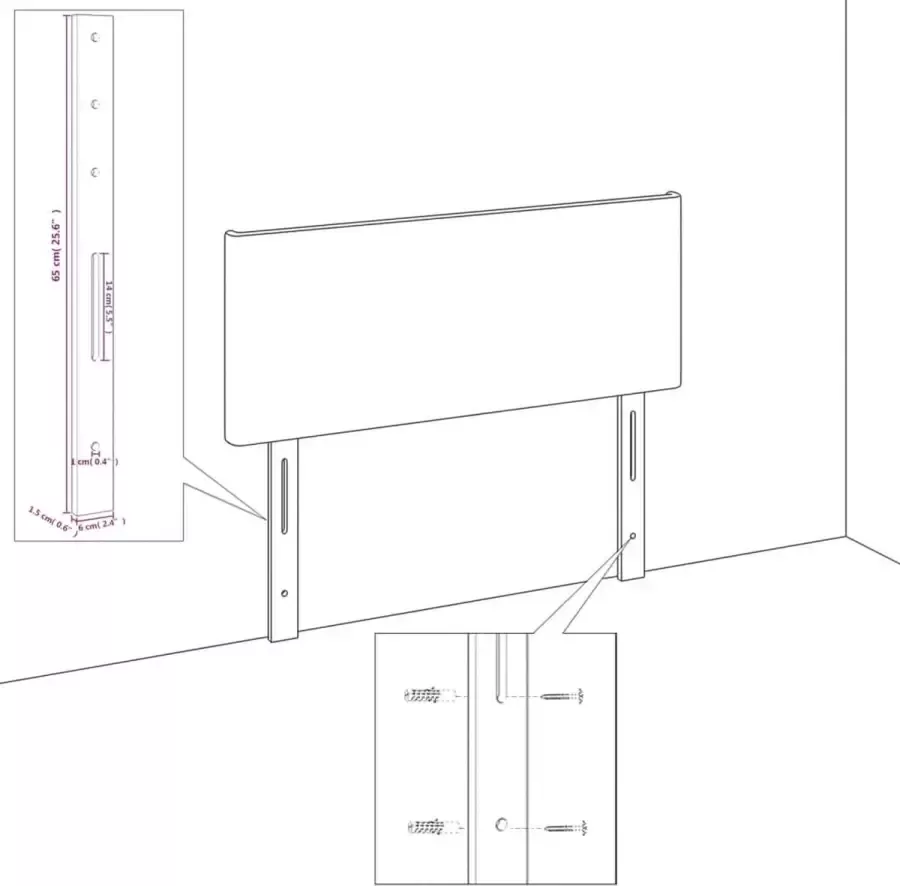 VidaXL -Bedframe-met-hoofdbord-stof-blauw-80x200-cm - Foto 2