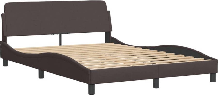 VidaXL -Bedframe-met-hoofdbord-stof-donkerblauw-140x190-cm - Foto 4