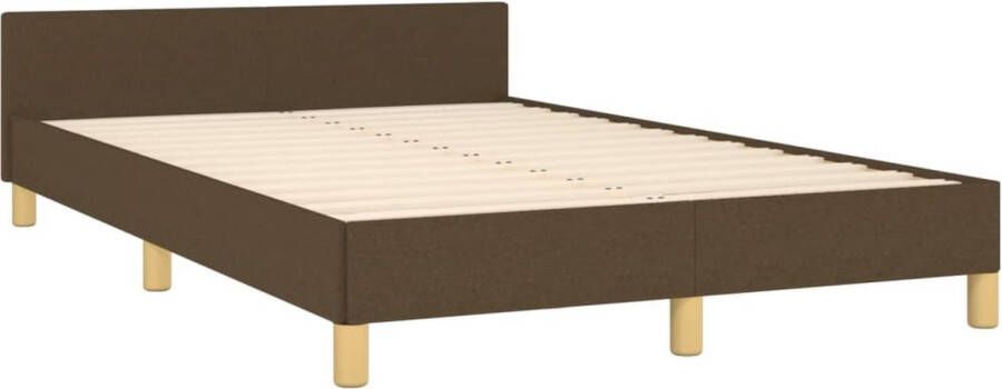 VidaXL -Bedframe-met-hoofdbord-stof-donkerbruin-120x190-cm - Foto 4