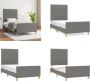 VidaXL Bedframe met hoofdbord stof donkergrijs 80x200 cm Bedframe Met Hoofdeinde Bedframes Met Hoofdeindes Bed Slaapmeubel - Thumbnail 2